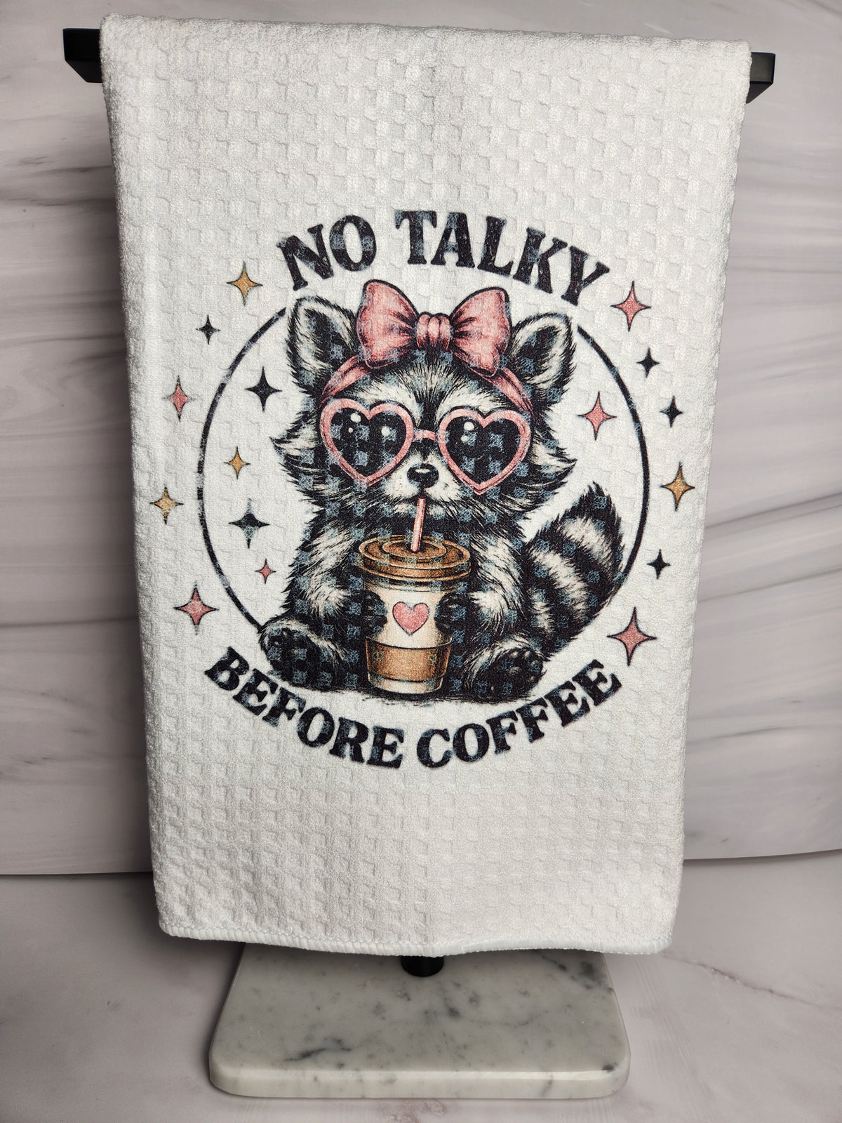 No Talky Waffle Weave Kitchen Towel
