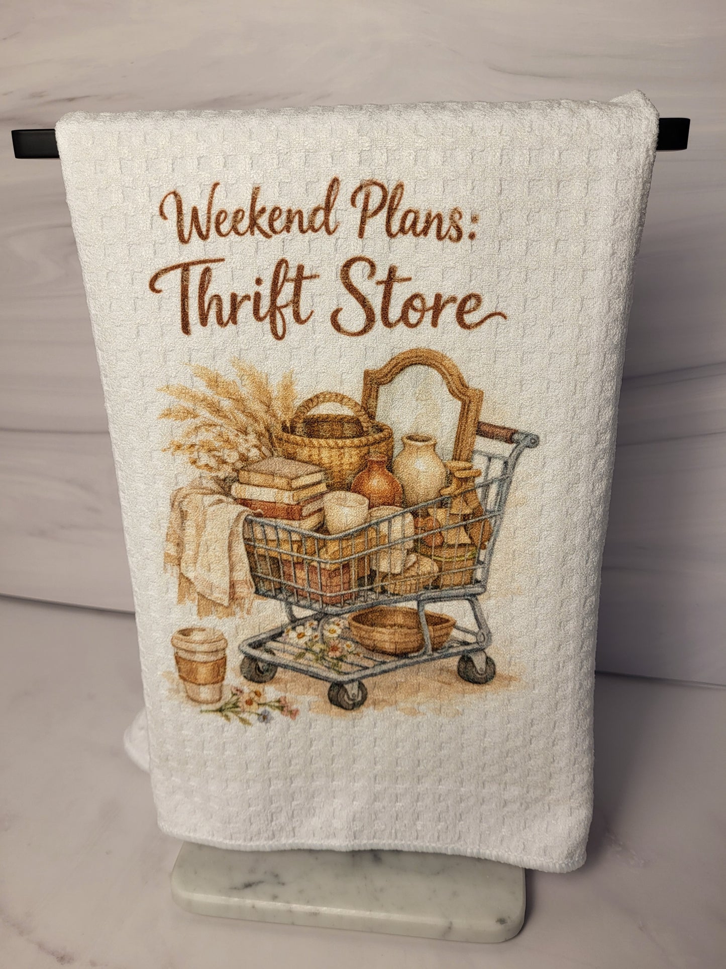 Thrift Store Waffle Weave Kitchen Towel
