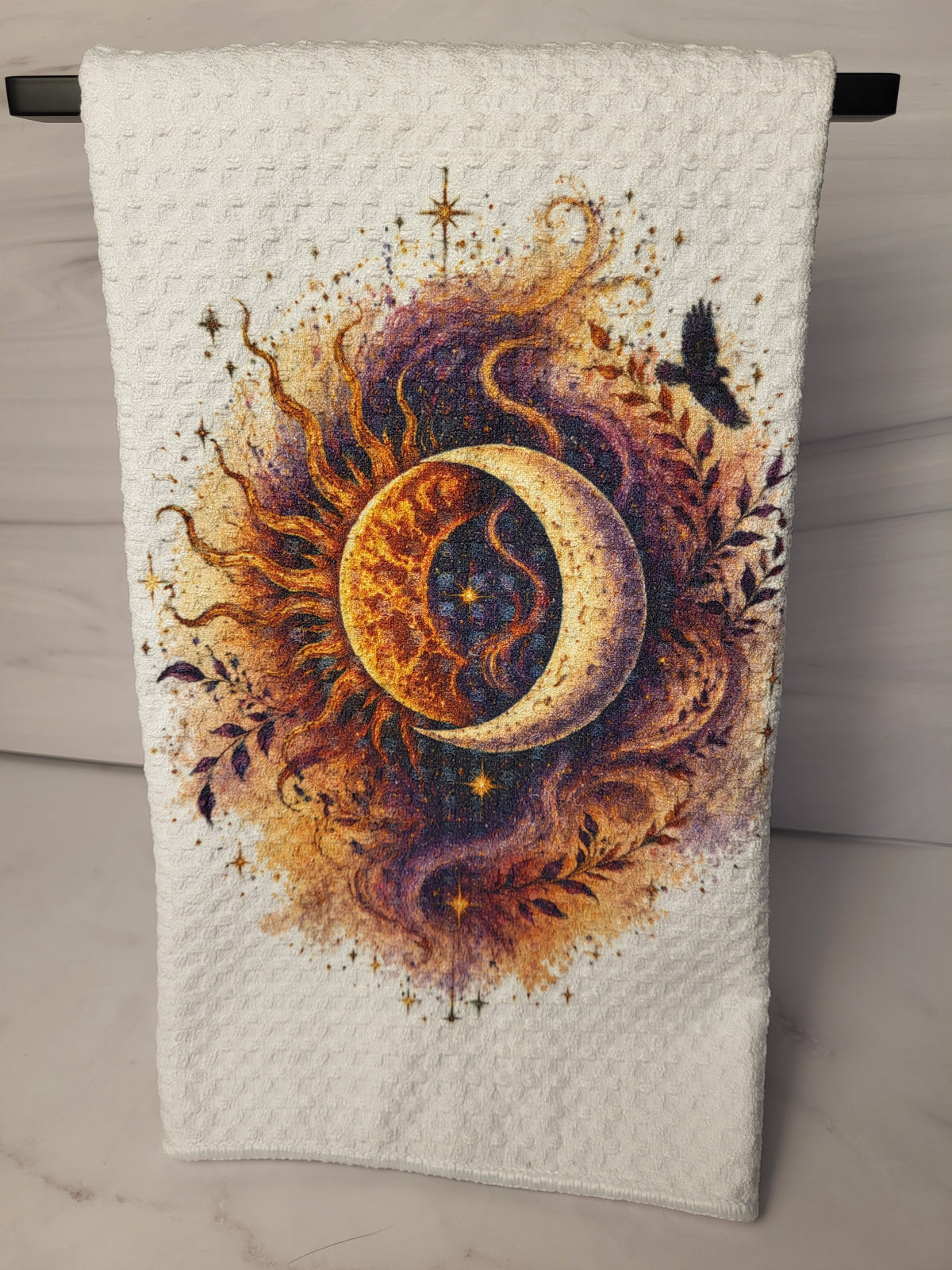 Eclipse of the Soul Waffle Weave Kitchen Towel