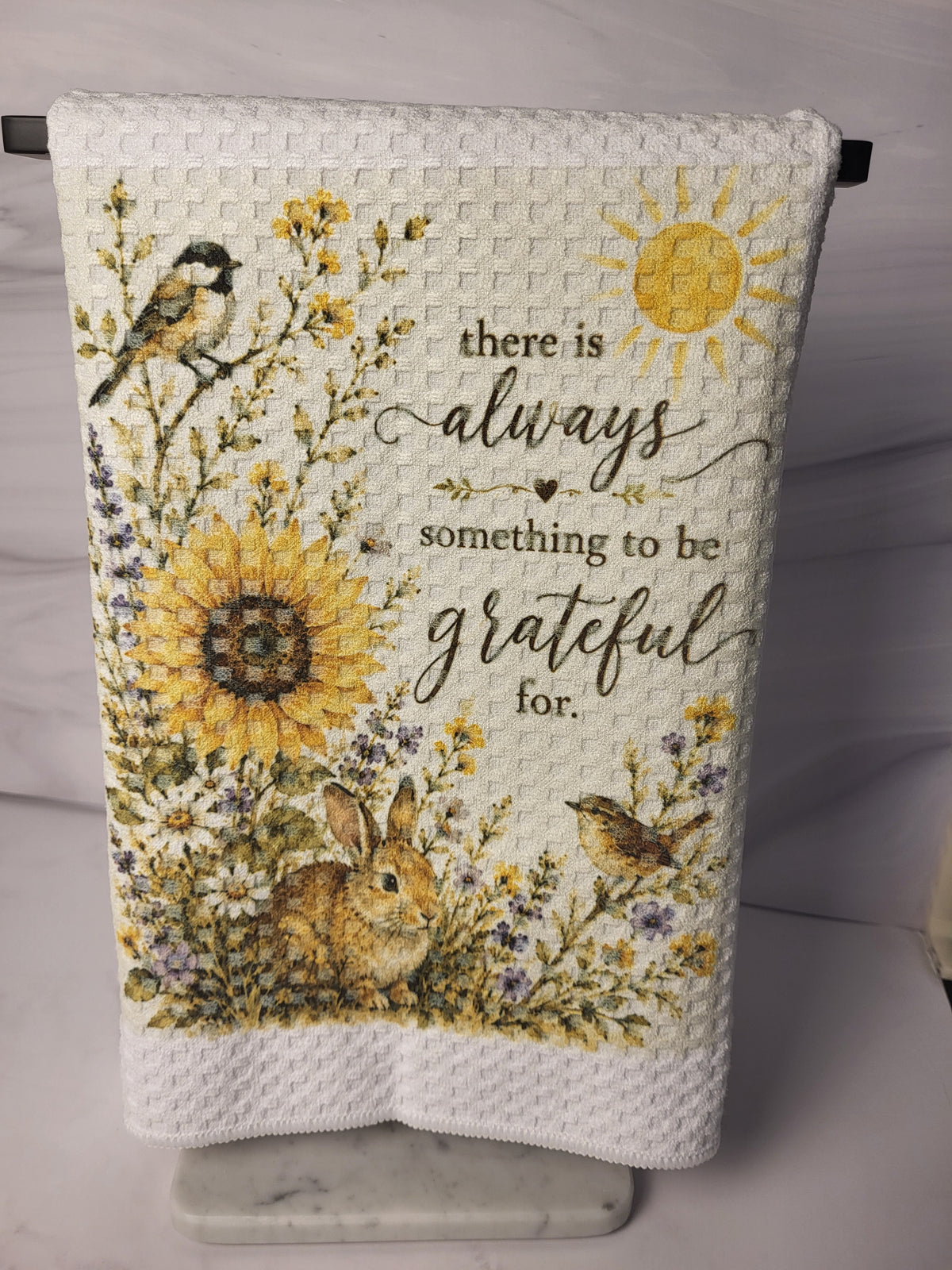 Grateful Waffle Weave Kitchen Towel