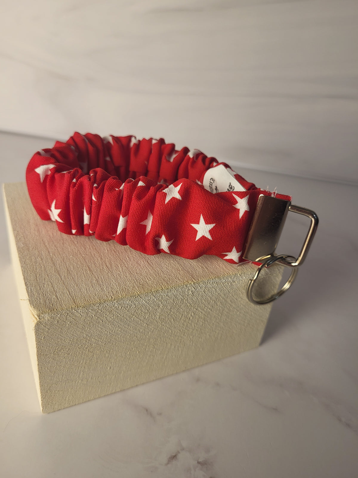 Handmade Scrunchie Wristlet Keychain ~ Patriotic Designs