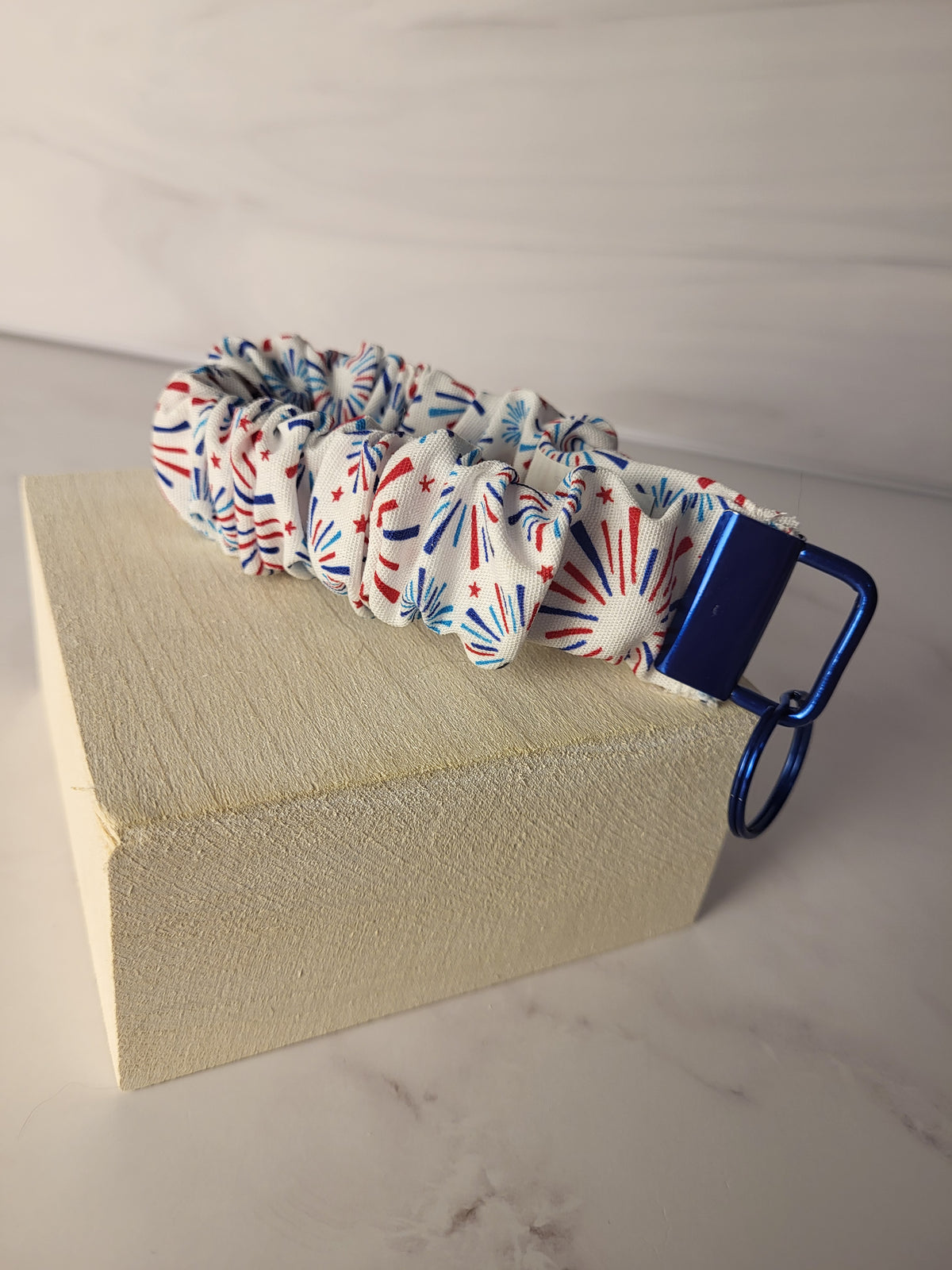 Handmade Scrunchie Wristlet Keychain ~ Patriotic Designs