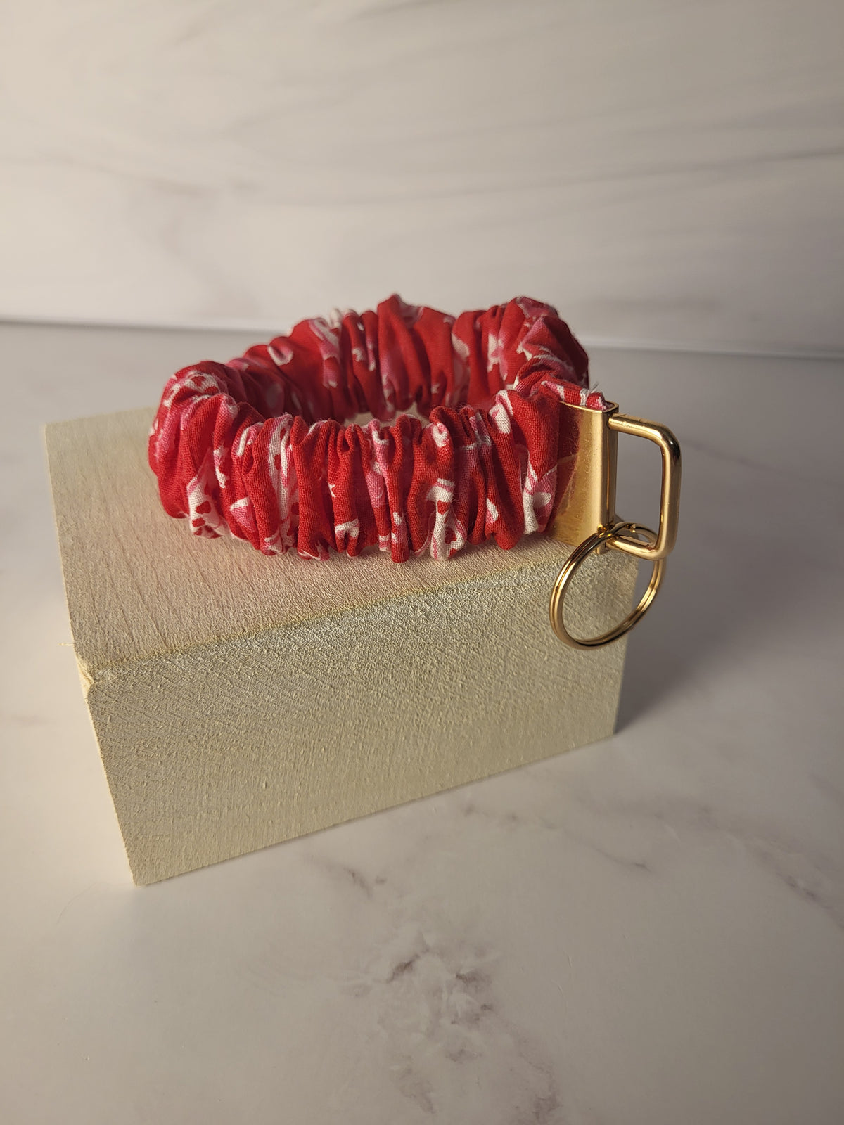 Handmade Love & Hearts Scrunchie Wristlet Keychains