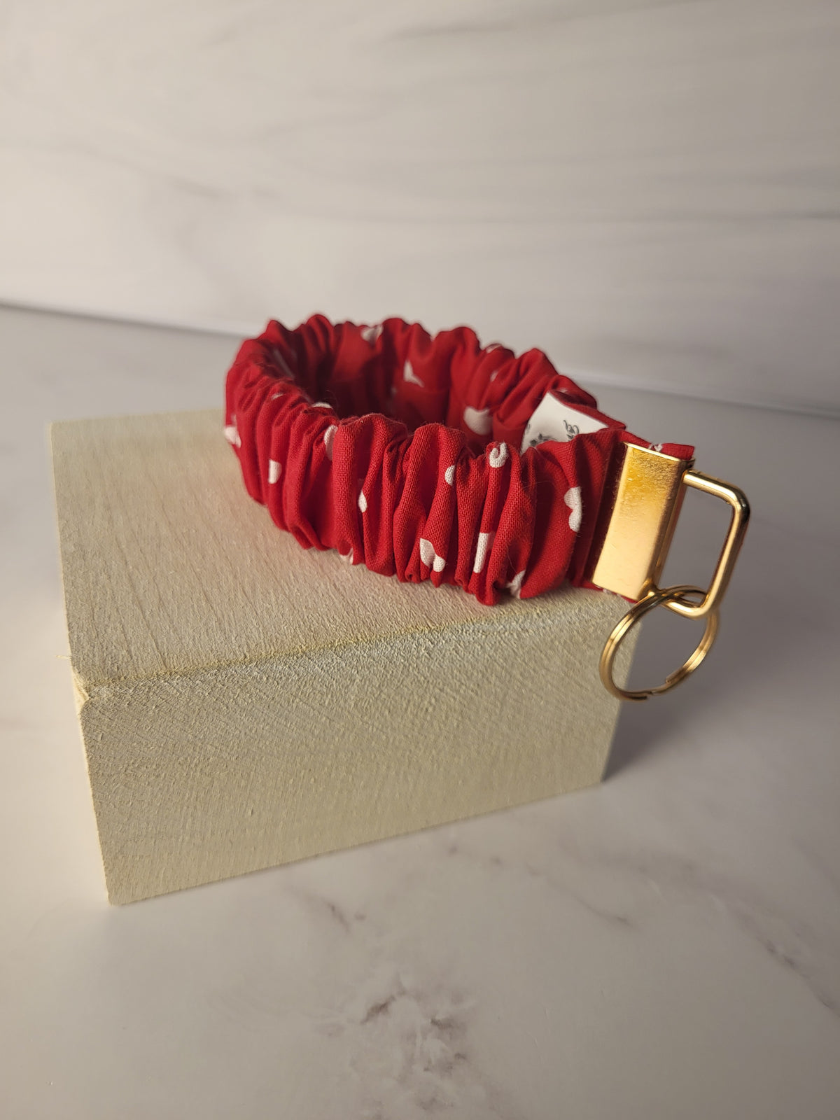Handmade Love & Hearts Scrunchie Wristlet Keychains