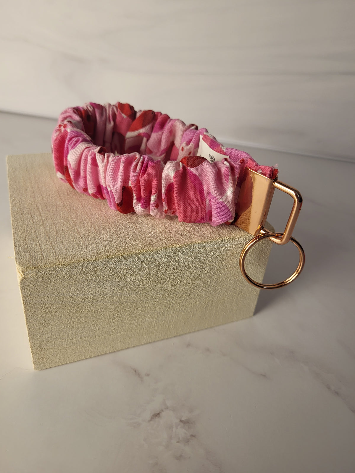 Handmade Love & Hearts Scrunchie Wristlet Keychains