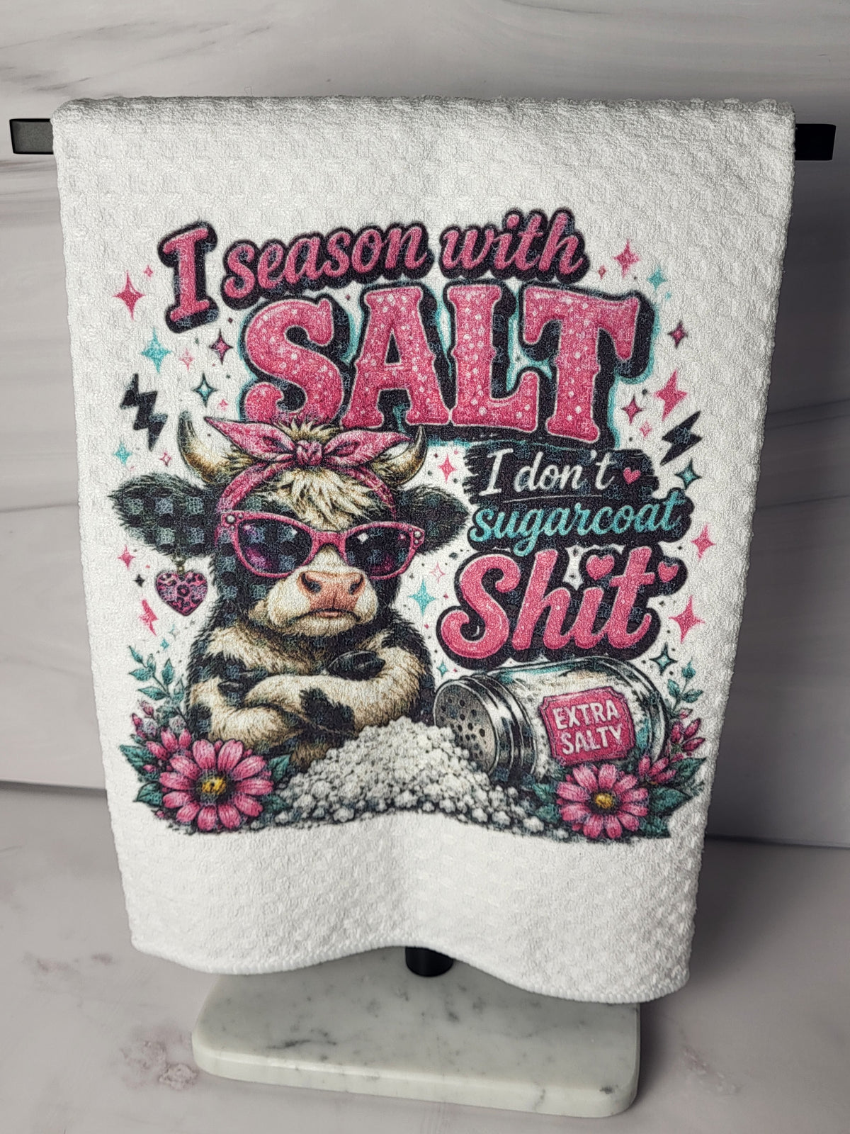 Salt Cow Waffle Weave Kitchen Towel