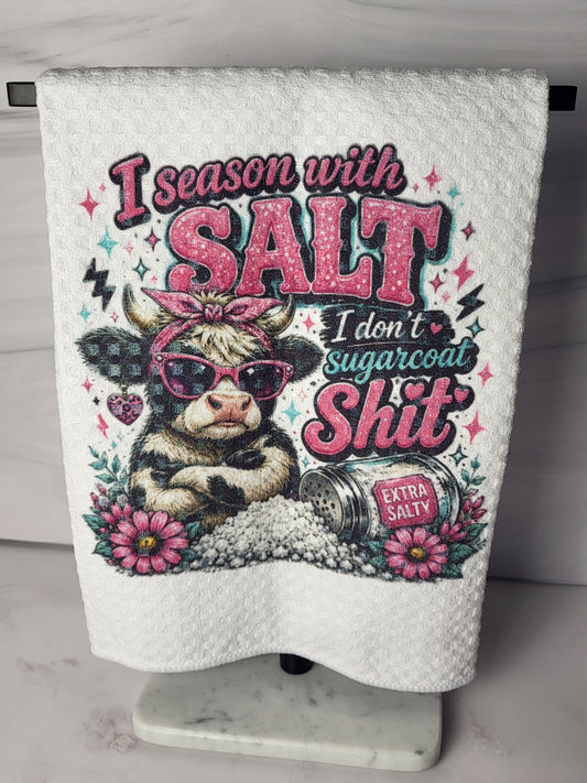 Salt Cow Waffle Weave Kitchen Towel